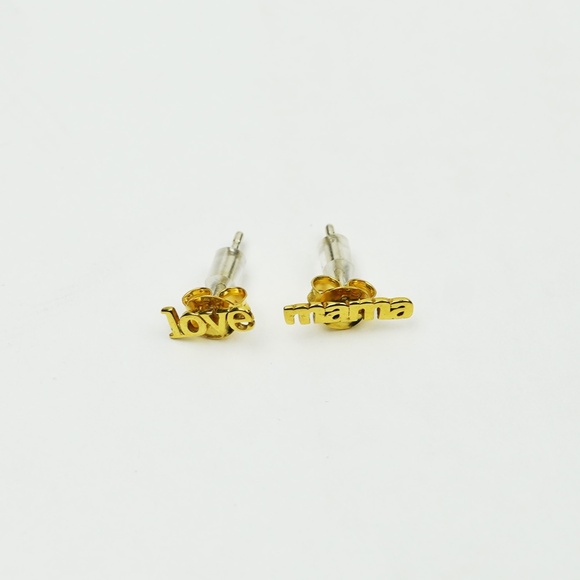 New MADEWELL Delicate Collection Demi-Fine 14k Plate Mismatch Mama Stud Earrings - Picture 3 of 3